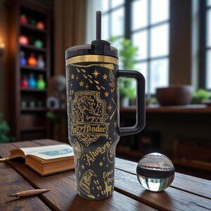Harry Potter  40 oz Black with Gold Underlay Laser Engraved Tumbler